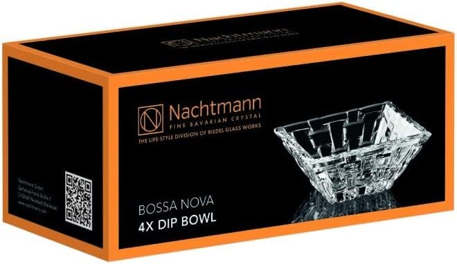 ناختمان مجموعة أطباق الغمس من Bossa Nova، 4 قطع، مربعة، 3 بوصة، طبق للصلصات، الوجبات الخفيفة، والمكسرات، طبق للرقائق والغمس، زجاج شفاف بلوري، آمن للغسالة - Image 5