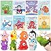 Letapapa 24 Pack Valentines Day Cards with Squeeze Animal Popping Eye Keychains Valentines Cards for Kids Fidget Toys for Classroom School Valentines Gifts Exchange Valentines Party Favor Prizes for Kids - Image 2