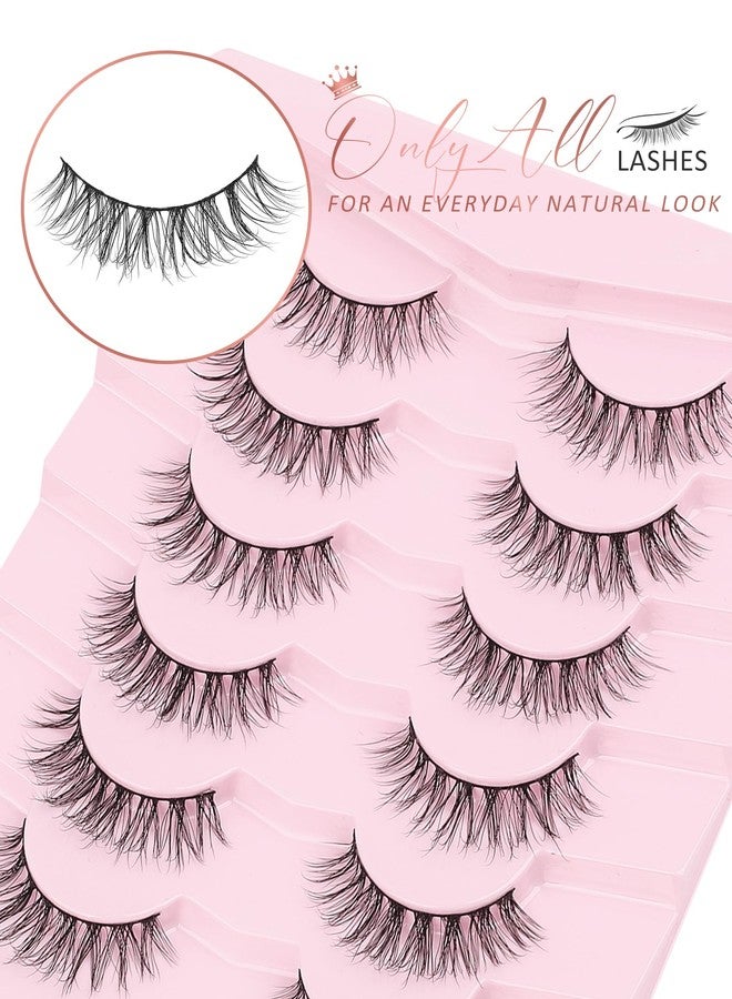 Onlyall Natural Eyelashes, Wispy Lashes, Natural Look False Eyelashes, Natural Flared Eyelashes, Soft Fluffy Eyelashes, 7 D-K38 - Image 5