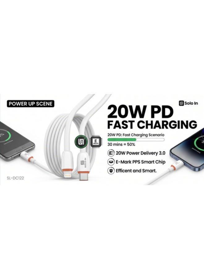 20W PD Fast Charging Cable Type C to Lighting, Soft & Durable Wire, High Speed Data Transmission, Safety, Compatible with All iPhone & iPads Devices 1000mm - Image 3
