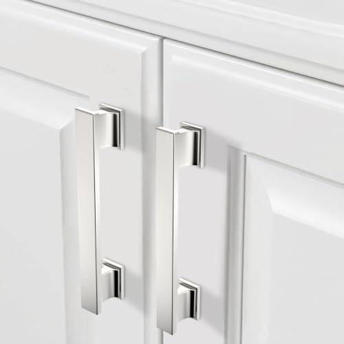 COTYKILEY 10 Pack 5 Inch(128mm) Brushed Satin Nickel Cabinet Handles Kitchen Cabinet Pulls Cabinet Door Handles Kitchen Cabinet Hardware Cupboard Drawer Pulls - Image 3