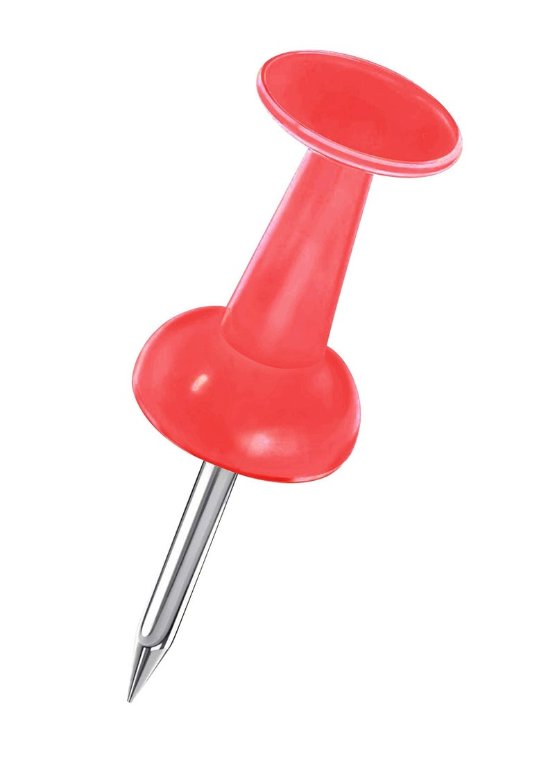 KASTWAVE دبابيس دفع، 100 قطعة بألوان متنوعة دبابيس إبهام، دبابيس رسم دبابيس خريطة برأس بلاستيكي ملون دبوس فولاذي للوحة الإعلانات، علامات القماش والحرف اليدوية وتنظيم المكتب، لوح الفلين 5 ألوان - Image 2