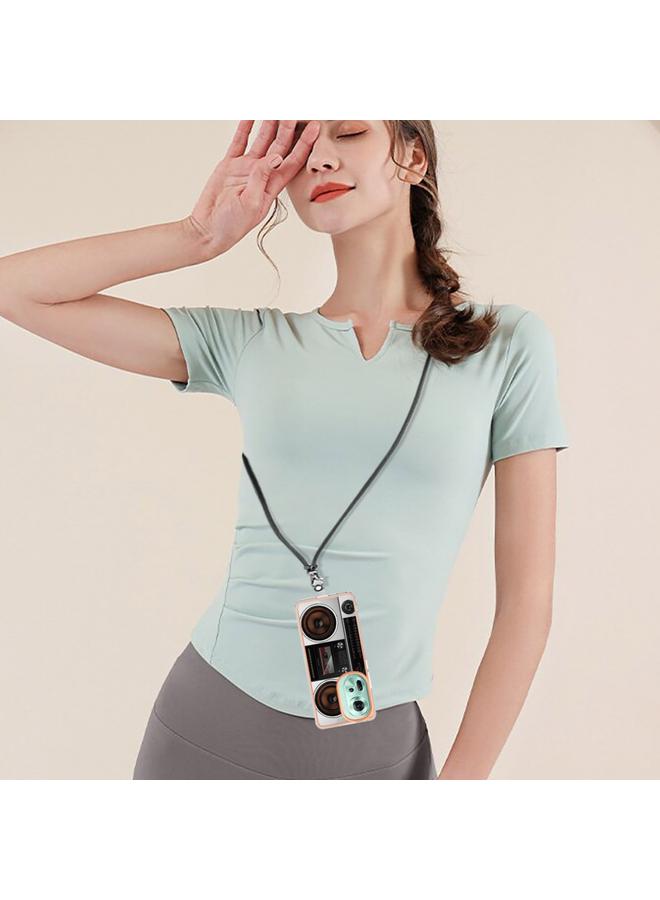 اس-توب جراب لهاتف OPPO Reno11 5G Global مطلي بالكهرباء ثنائي الجانب مع حبل تعليق - Image 5