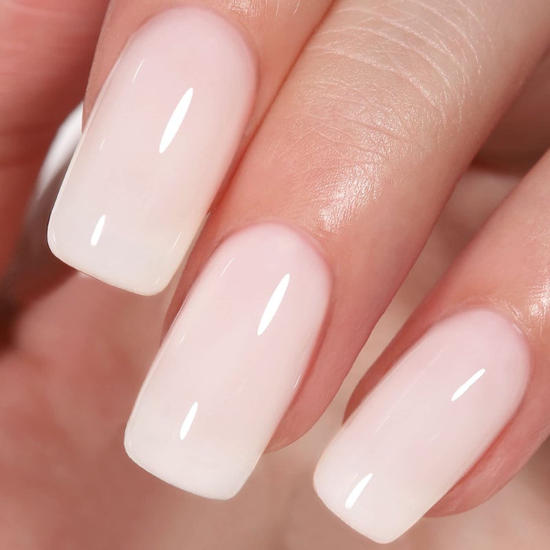 AILLSA Milky White Gel Nail Polish Nude Gel Polish Natural Color Translucent Jelly Gel Polish Soak Off U V Clear Coat Gel Neutral Nail Art French Manicure at Home 0.51 Fl Oz /GB07 - Image 1