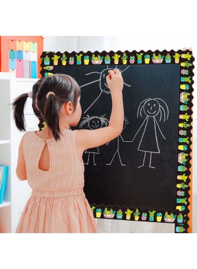 Breling 36 Ft Cactus Bulletin Board Border Classroom Scalloped Rolled Border Trim Black Board Cactus Spring Bulletin Board Decorations Boarders For Teachers School Office Home Wall Desk Locker Decor - Image 3