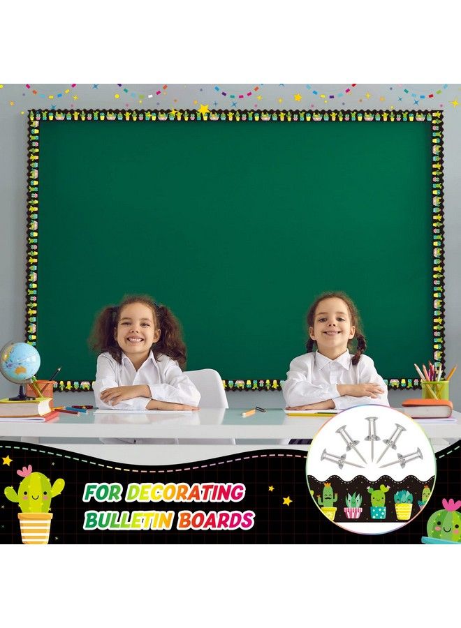 Breling 36 Ft Cactus Bulletin Board Border Classroom Scalloped Rolled Border Trim Black Board Cactus Spring Bulletin Board Decorations Boarders For Teachers School Office Home Wall Desk Locker Decor - Image 5