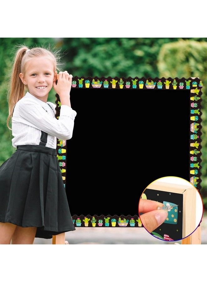 Breling 36 Ft Cactus Bulletin Board Border Classroom Scalloped Rolled Border Trim Black Board Cactus Spring Bulletin Board Decorations Boarders For Teachers School Office Home Wall Desk Locker Decor - Image 4