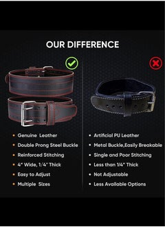 RAQTA Weight Lifting Belt for Men & Women | Powerlifting & Gym | Back Support for Squats & Deadlifts | Adjustable Heavy-Duty Artificial Leather Belt – Black  - Image 5