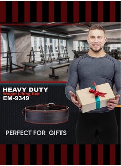 RAQTA Weight Lifting Belt for Men & Women | Powerlifting & Gym | Back Support for Squats & Deadlifts | Adjustable Heavy-Duty Artificial Leather Belt – Black  - Image 2