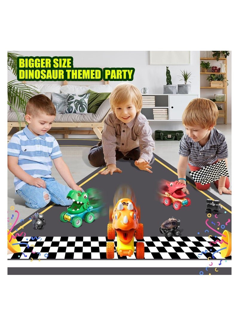 مييلان ألعاب الديناصورات للأولاد بعمر 3 سنوات، أضواء وامضة وموسيقى هدير للأولاد بعمر 3 سنوات، 3 قطع سيارات ديناصورات قابلة للسحب، شاحنات وحشية هدايا عيد ميلاد للأطفال بعمر 3 سنوات - Image 5