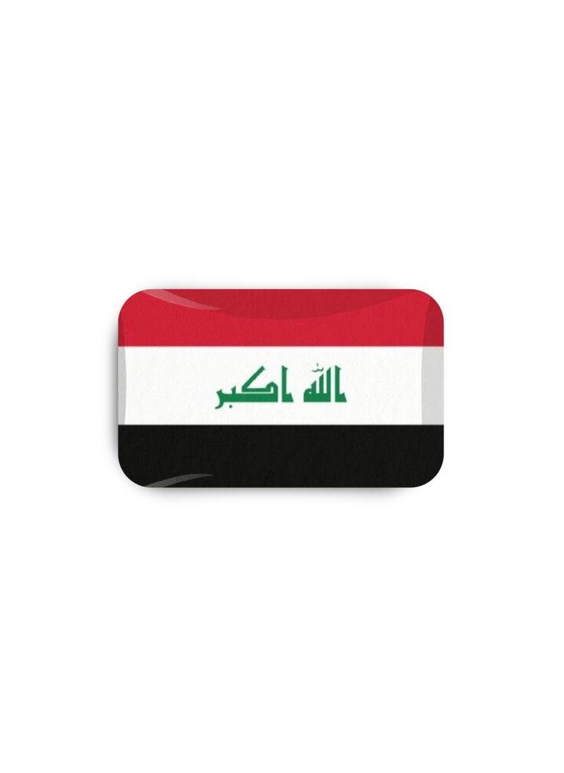 971MEDIA IRAQ Flag - Metal Badge Epoxy Coated with Magnetic Pin that Doesn't Tear Clothes  - Image 2