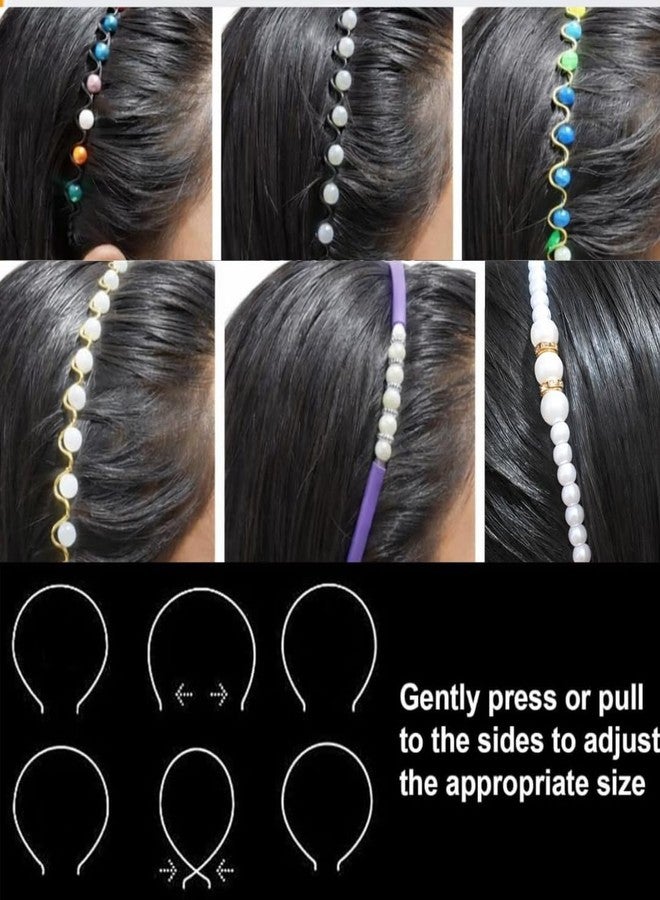 KLNEEDS Hair Bands for Women & Girls Pack of 8 - Metal Hair Bands with Pearl Headbands, Stylish Designs to Match Any Outfit - Image 5