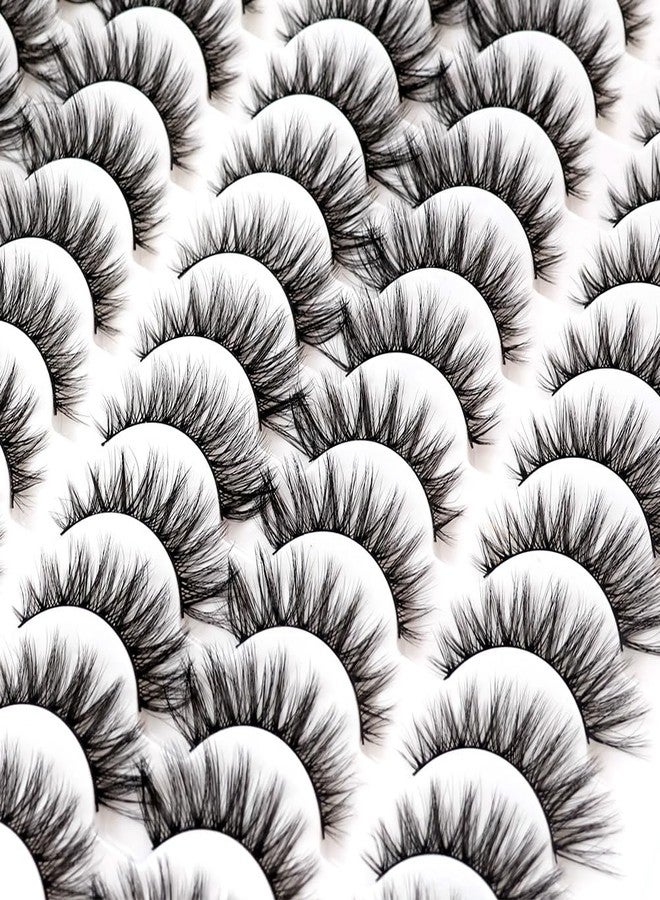 Azenlo False Eyelashes 48 Pairs Faux Mink Lashes 14mm Wispy Lashes 3D Fluffy Cat Eye Lashes Pack Bulk Wholesale Strip Lashes(style 48-042) - Image 3
