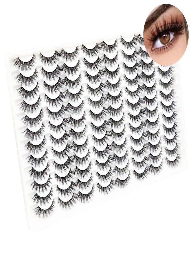 Azenlo False Eyelashes 48 Pairs Faux Mink Lashes 14mm Wispy Lashes 3D Fluffy Cat Eye Lashes Pack Bulk Wholesale Strip Lashes(style 48-042) - Image 4
