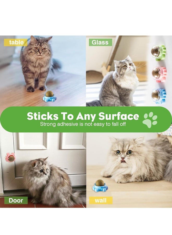 Catnip Ball Toy Avocado Roller Wall Catnip Rollerball Licking Ball Organic Nips Mint Magic Cat Stick on Wall Cat Crack Balls Lickable Play Chew Teeth Cleaning - Image 3