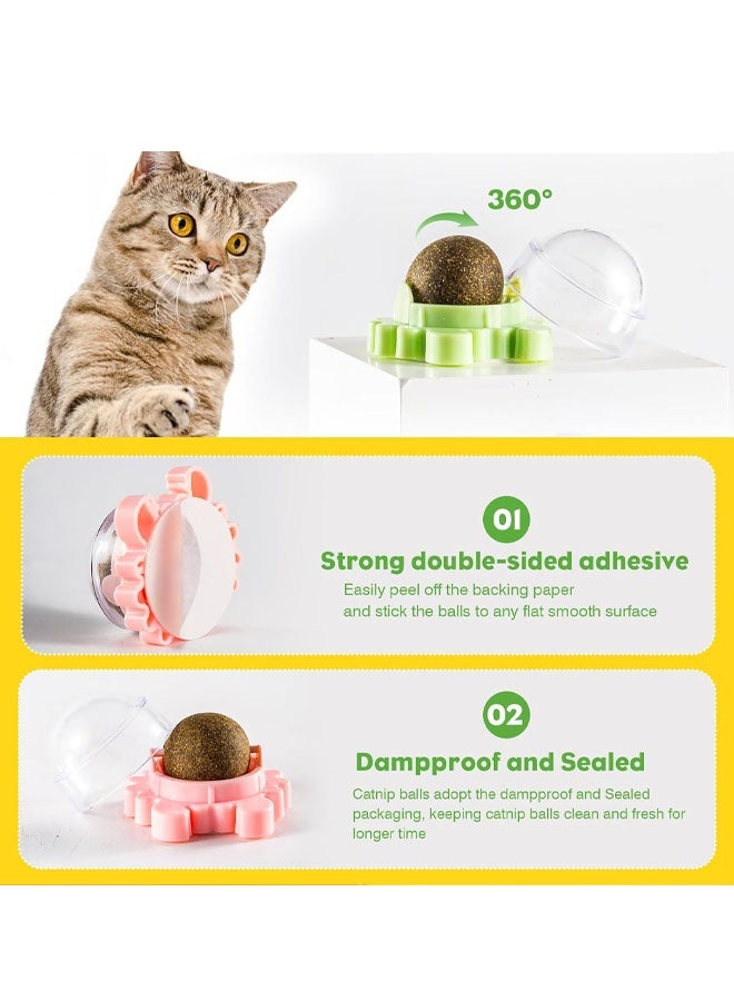 Catnip Ball Toy Avocado Roller Wall Catnip Rollerball Licking Ball Organic Nips Mint Magic Cat Stick on Wall Cat Crack Balls Lickable Play Chew Teeth Cleaning - Image 4