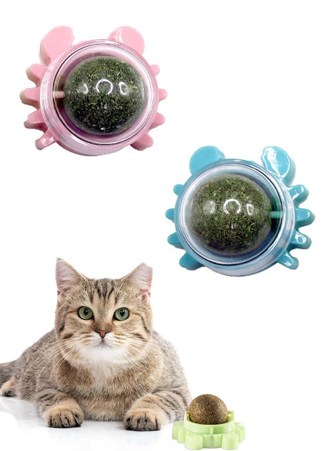 Catnip Ball Toy Avocado Roller Wall Catnip Rollerball Licking Ball Organic Nips Mint Magic Cat Stick on Wall Cat Crack Balls Lickable Play Chew Teeth Cleaning - Image 1