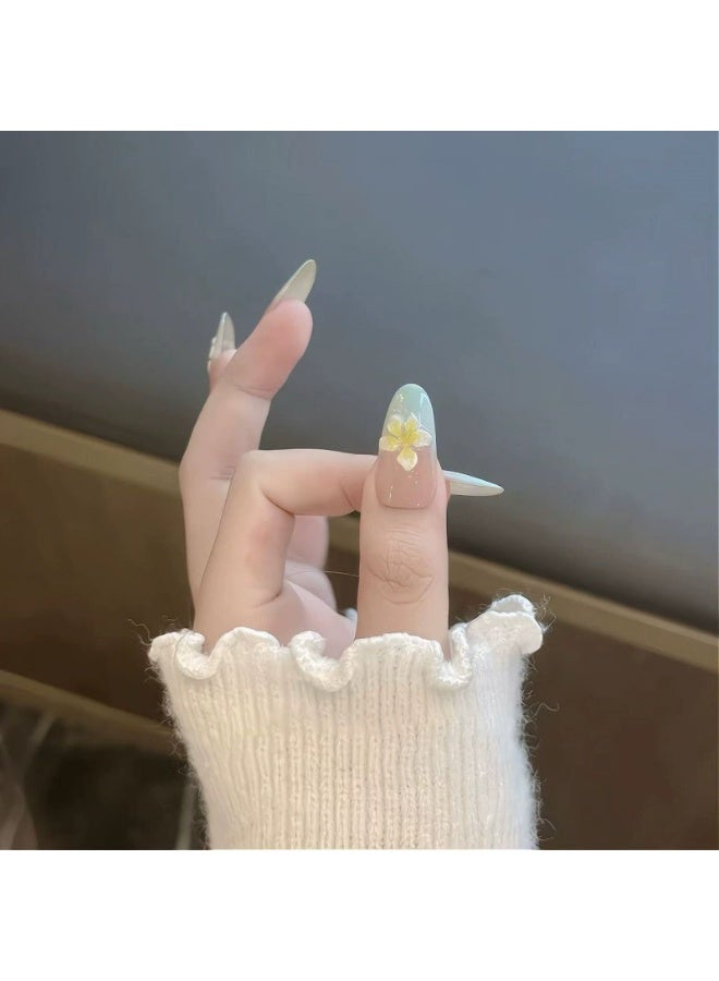 Goolsky Fresh Mint Egg Flower Gradient Press-on Nails - Image 1