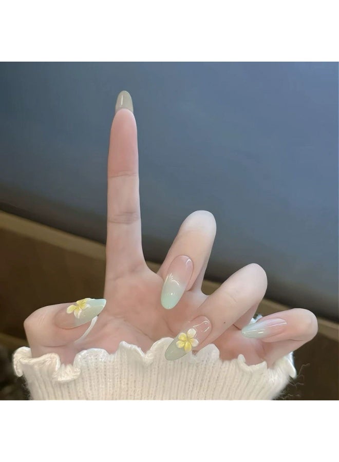 Goolsky Fresh Mint Egg Flower Gradient Press-on Nails - Image 3