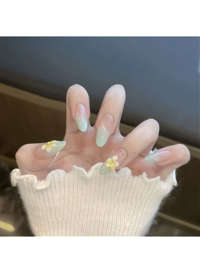 Goolsky Fresh Mint Egg Flower Gradient Press-on Nails - Image 2