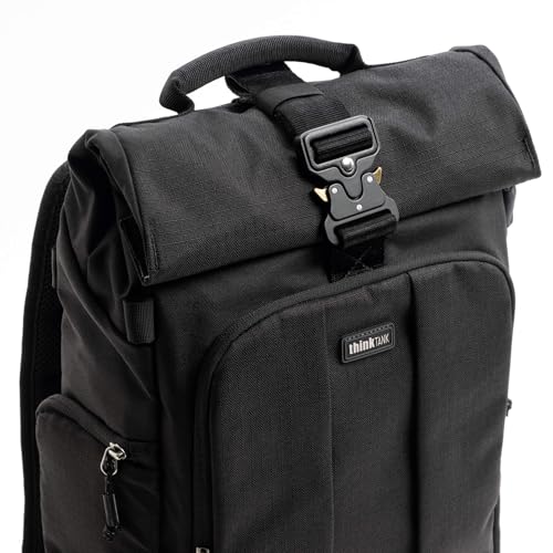 Think Tank FocusPoint 22L RollTop Camera Backpack - Asphalt Black: Expandable Travel & Camera Backpack with Laptop Sleeve, Quick Side and Back Access, Rain Cover – Versatile Photography & Travel Bag - Image 2