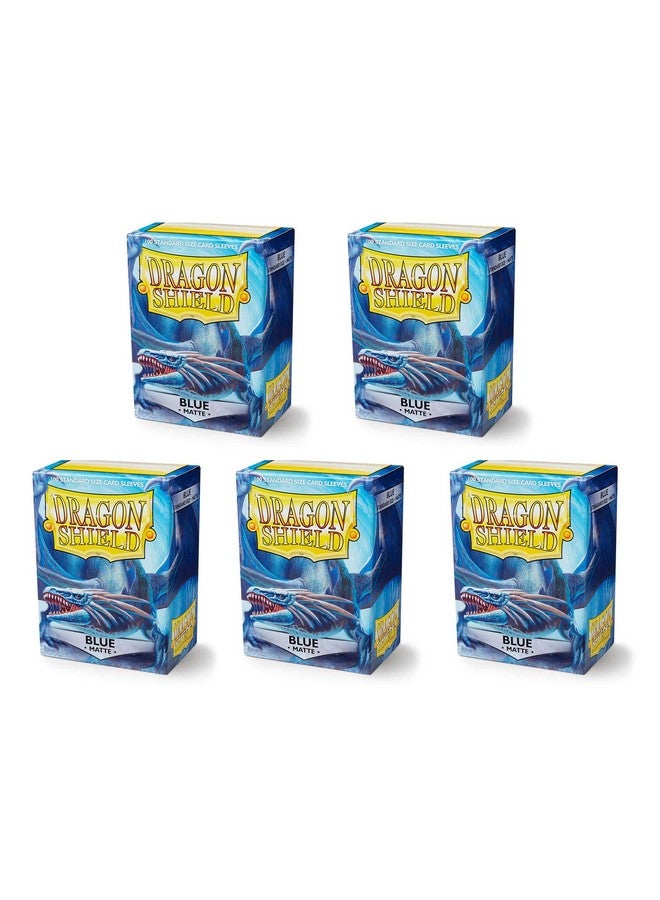 dragon shield 5 Packs Dragon Shield Matte Blue Standard Size 100 ct Card Sleeves Value Bundle! - Image 2