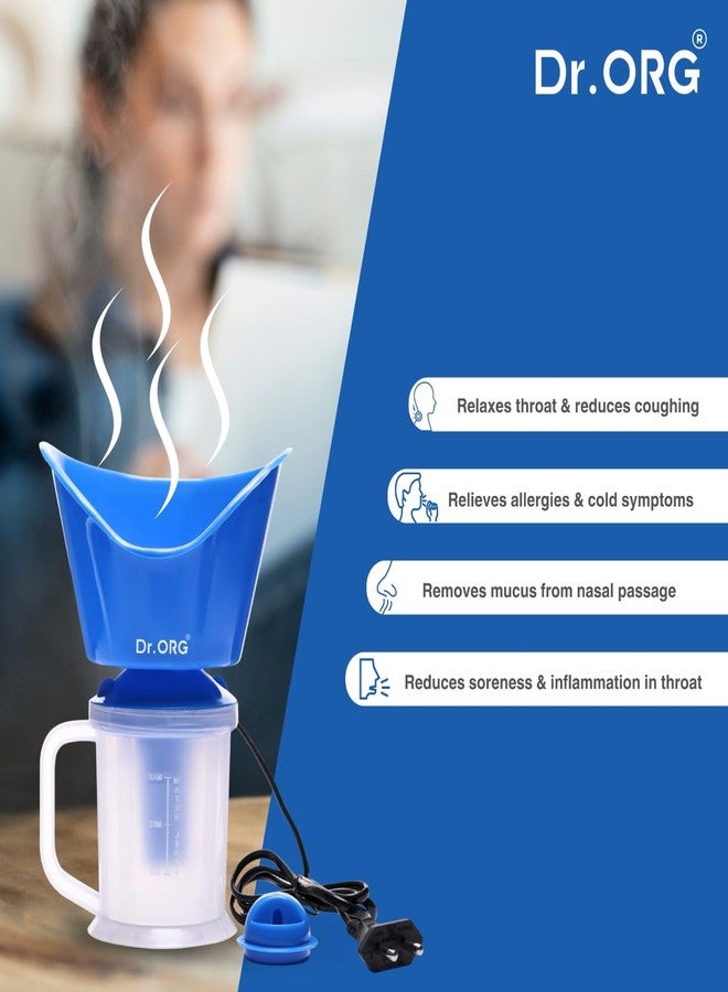 Dr. ORG Dr Org Vaporizer/Steamer 2 in 1 for cough n cold kids steam nose inhaler,Facial inhaler Professional Facial Steamer BLUE (120 W) vaporizer steamer for facial, steamer for cold, steam & vapourisers for adult, face steamer for facial - Image 4