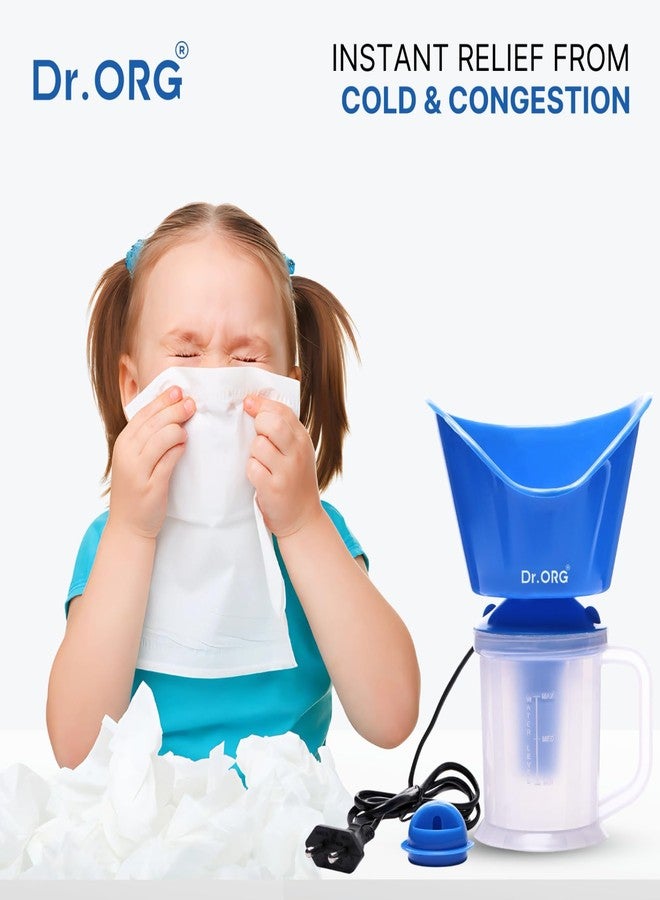 Dr. ORG Dr Org Vaporizer/Steamer 2 in 1 for cough n cold kids steam nose inhaler,Facial inhaler Professional Facial Steamer BLUE (120 W) vaporizer steamer for facial, steamer for cold, steam & vapourisers for adult, face steamer for facial - Image 3