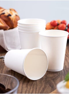 Generic Disposable Paper Coffee Cups Perfect for Drinks 100 Count 12 oz White  - Image 4