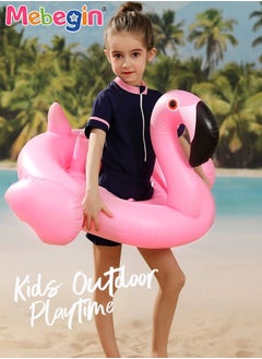 MEBEGIN Flamingo Shape Shark Shape Swimming Ring with Adjustable Canopy, Inflatable Baby Pool Float, Swimming Ring with Safety Seat, Comfortable Infant Floaty, Fun Water Toys for Kids, Suitable for Family Swimming Pools, Outdoor Trips, Lakes and Beaches, 90*62cm  - Image 3