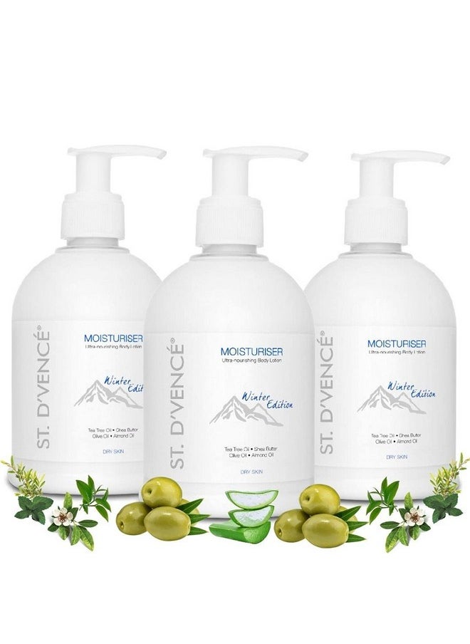 ST. D'VENCÉ St. D’Vence Winter Edition Tea Tree Body Lotion Combo For Women & Men | Tea Tree Oil, Shea Butter And Vitamin E | Moisturizer For Dry Skin | Deep Moisturisation- (300 Ml, Pack Of 3)  - Image 1