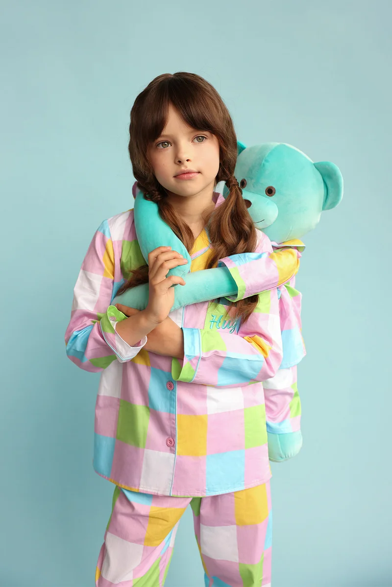 Luna Mia 'Emily' Hug Me Pyjama Set With Matching Mega Size Teddy Bear