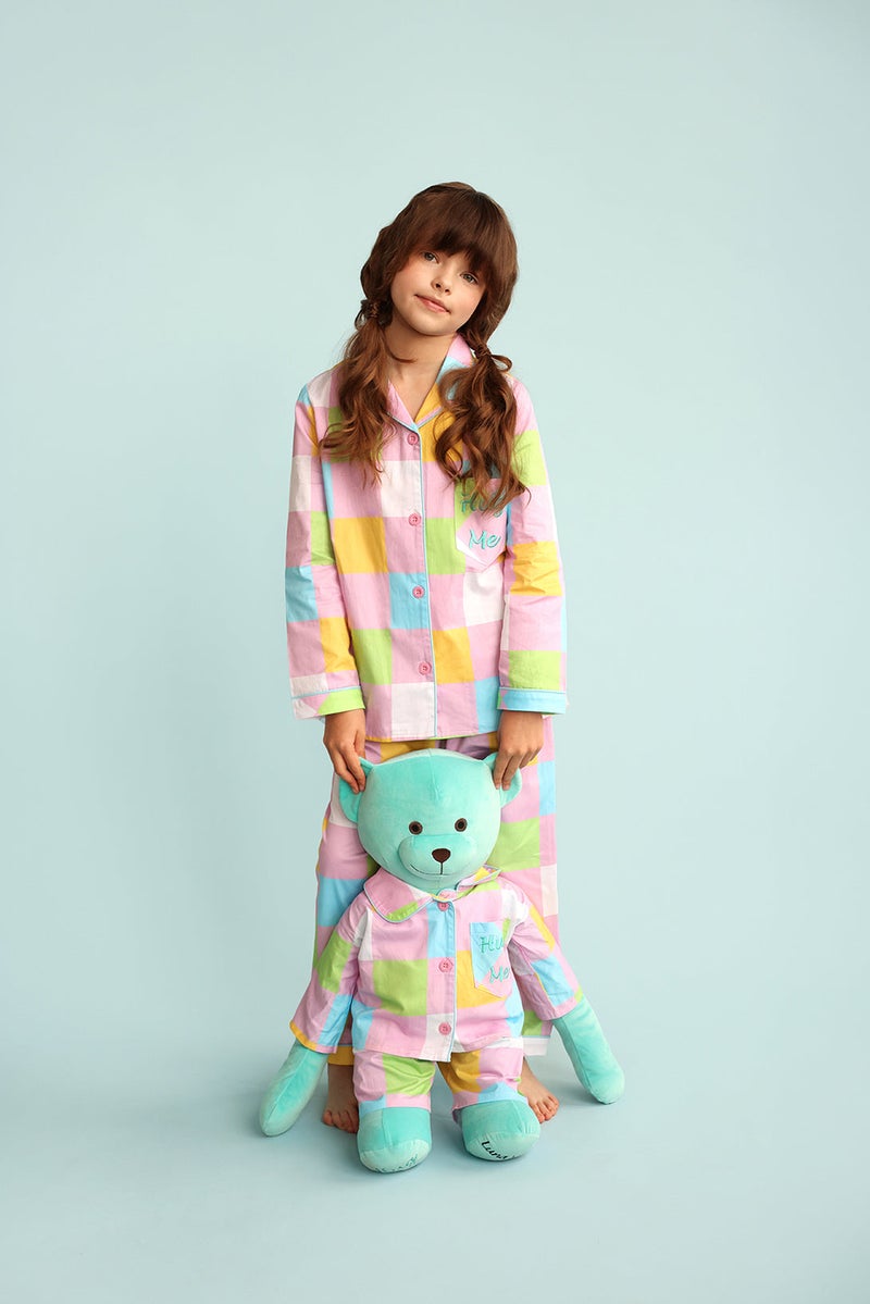 Luna Mia 'Emily' Hug Me Pyjama Set With Matching Mega Size Teddy Bear - Image 3