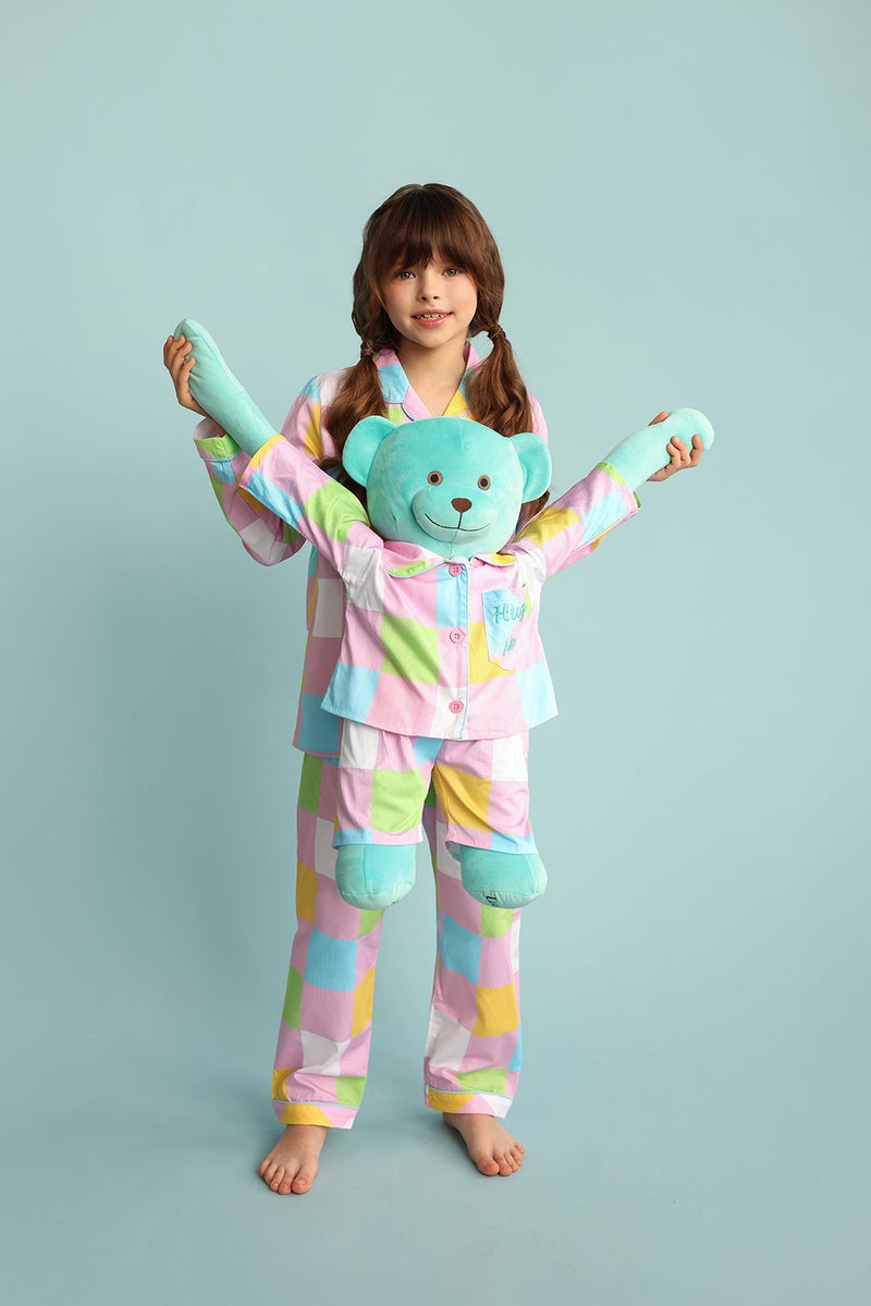 Luna Mia 'Emily' Hug Me Pyjama Set With Matching Mega Size Teddy Bear - Image 2