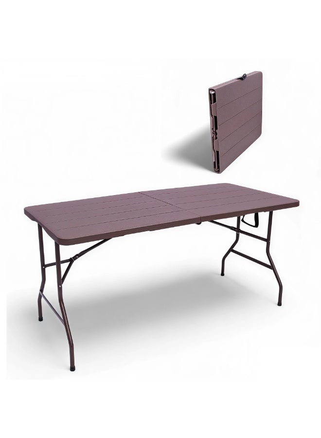 تالا طاولة قابلة للطي مع مقبض متعددة الاستخدامات – 122×60×75 سم – خفيفة الوزن وسهلة الحمل للاستخدام الداخلي والخارجي - Image 1