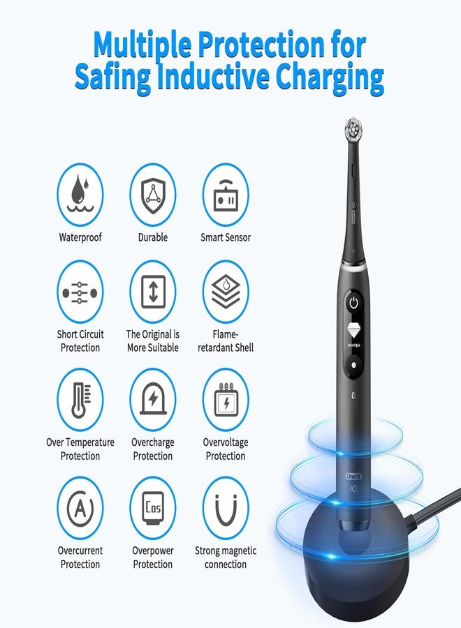 KOPBTBOY Charger for Oral B iO iO7 iO8 iO9 Electric Toothbrush, Model 3768 Magnetic Replacement Charger for Oral-B iO Electric Toothbrushs,Black（Incompatible IO4/5/6） - Image 2