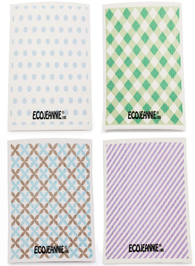 EcoJeannie Wholesale EcoJeannie Eco-Friendly German Cleaning Cloth 100% Biodegradable Cellulose Sponge Cloths, Kitchen Cloths, GMO-Free, Reusable - Made in Germany Packaged in P.R.C. (4 Pack) - Image 1