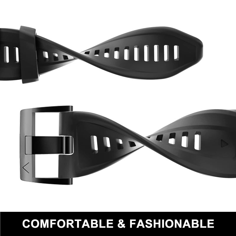 OVERSTEP Compatible with Fenix 7 Watch Band, 22mm Width Soft Silicone Watch Strap for Garmin Fenix 5/Fenix 5 Plus/Fenix 6/Fenix 6 Pro Smartwatch (Yellow) - Image 4