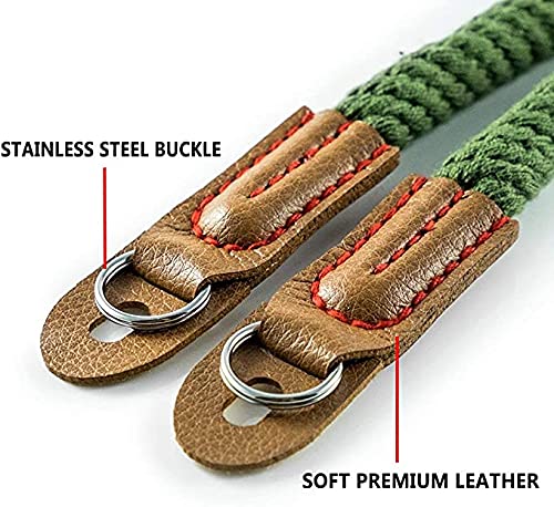 Eorefo Camera Rope Strap 100cm Soft Cotton Camera Strap Vintage Neck Shoulder Belt Strap for Mirrorless and DSLR Camera. (Army Green) - Image 3