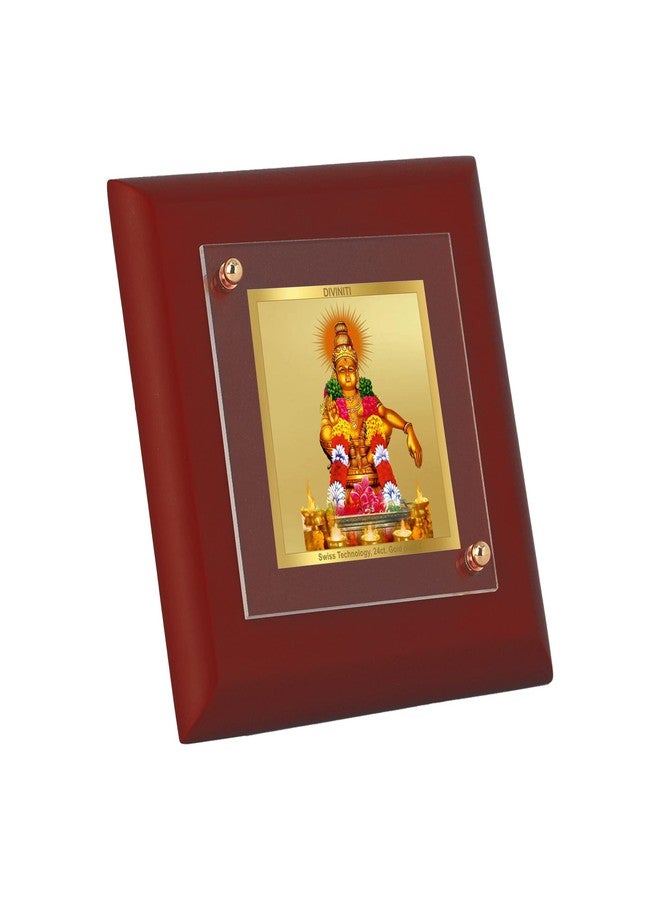 DIVINITI Minima Pure 24K Gold Plated Ayyappan Religious Frame – Luxury Home, Office & Mandir Décor | Premium Gold Foil Artwork in MDF Frame | Table Top Display (10 X 10 CM) - Image 5