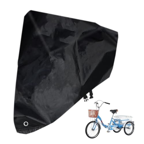 Klmnop Adult Tricycle Cover, Waterproof Electric Tricycle Cover for Outdoor Storage Dustproof Windproof Trike Cover(Black) - Image 1