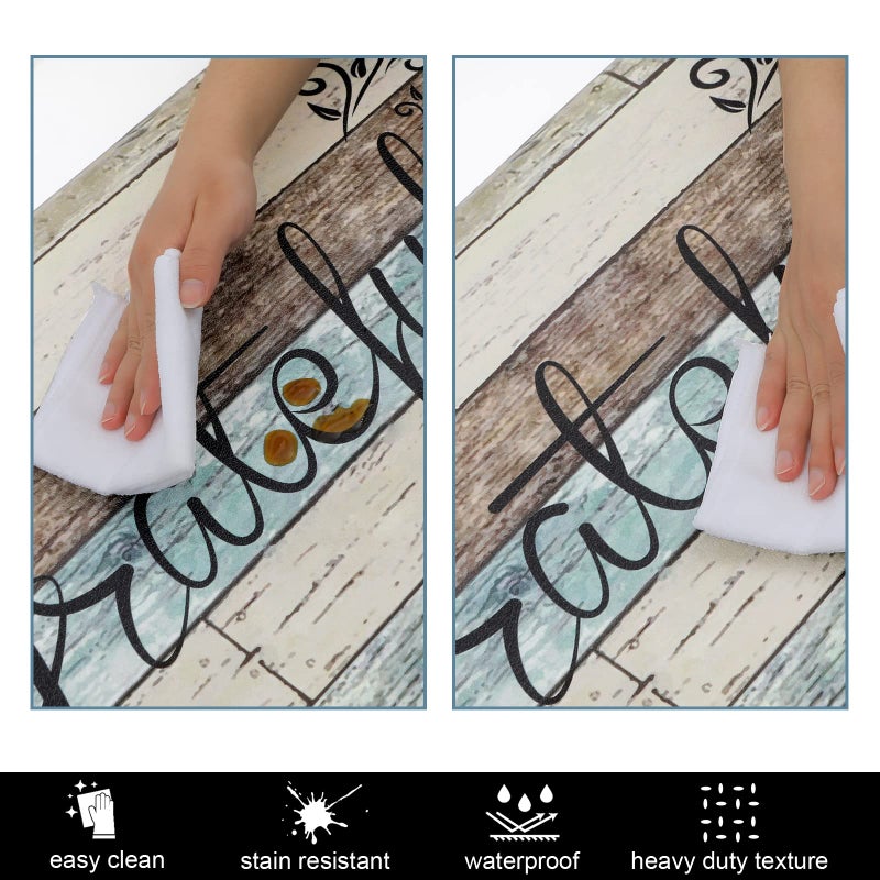 HEBE Anti Fatigue Kitchen Mat Set of 2 Non Slip Cushioned Kitchen Mats for Floor Waterproof Farmhouse Kitchen Rugs and Mats Set Comfort Standing Desk Mat Carpet for Sink,Office,Laundry - Image 5