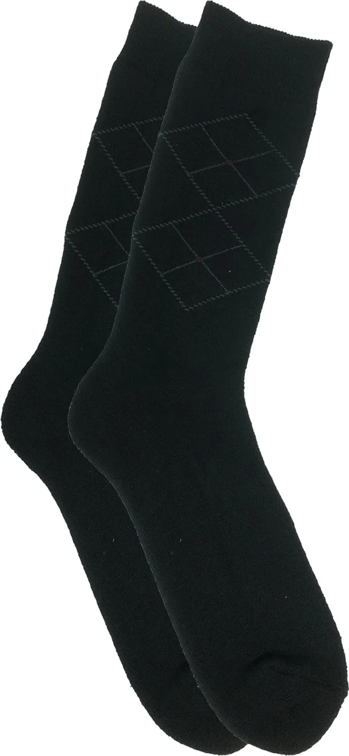 بي جي كي Men's 3-Piece Winter Thermal Socks Black Washed Cotton