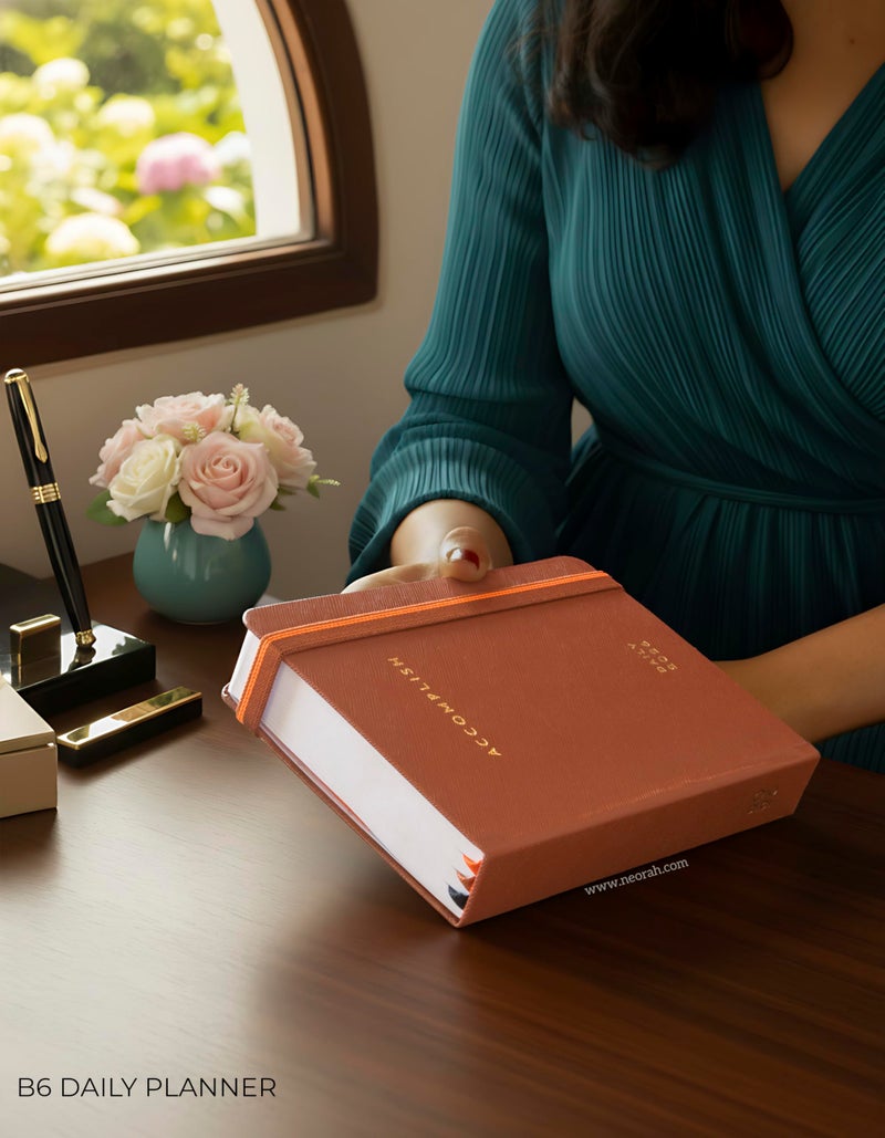 NEORAH — B6 2026 DAILY DATED Planner ACCOMPLISH - 512 Pages of Yearly•12 Month•52Weeks+24Hour•365 Daily Pages Layouts•Budget•Habit Tracker - Productivity diary - Hardcover[Pen Loop Attachable](UMBER) - Image 2