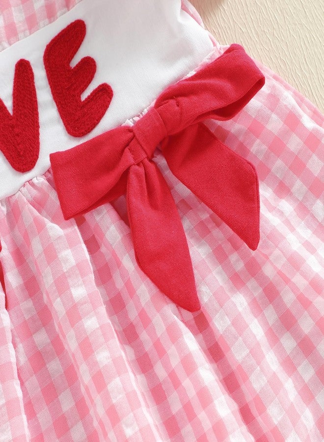 Socutebabe فستان قصير الأكمام بياقة دمية من Socutebabe، مناسب للفتيات الصغيرات في عيد الحب (وردي عيد الحب، 6-7 سنوات) - Image 5