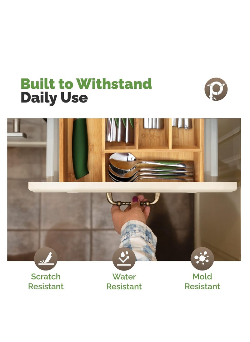 Bamboo Kitchen Drawer Organizer Cutlery Tray and Silverware Holder for Utensils, Flatware, and Kitchen Storage - Image 2