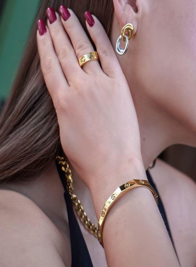 CIUNOFOR 14K Gold filled Bracelet with Floral Flower Bangle Gilded Floral Engraved Bracelet A Timeless Piece of Art Bangle for Women and Men Adlut Jewelry - Image 3