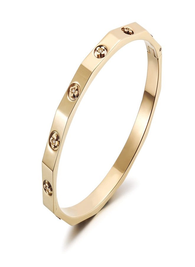 CIUNOFOR 14K Gold filled Bracelet with Floral Flower Bangle Gilded Floral Engraved Bracelet A Timeless Piece of Art Bangle for Women and Men Adlut Jewelry - Image 1