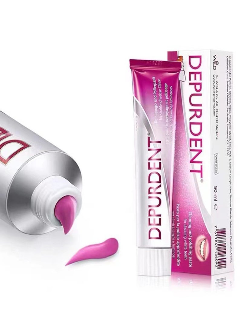 DEPURDENT - Clean and Polish Toothpaste 50 ml,Clean and Polish Paste for Teeth Cleaning,Removes Dental Plaque and Tea Stains,Solve Teeth Discoloration Question,Tooth Whitening Toothpaste - Image 1