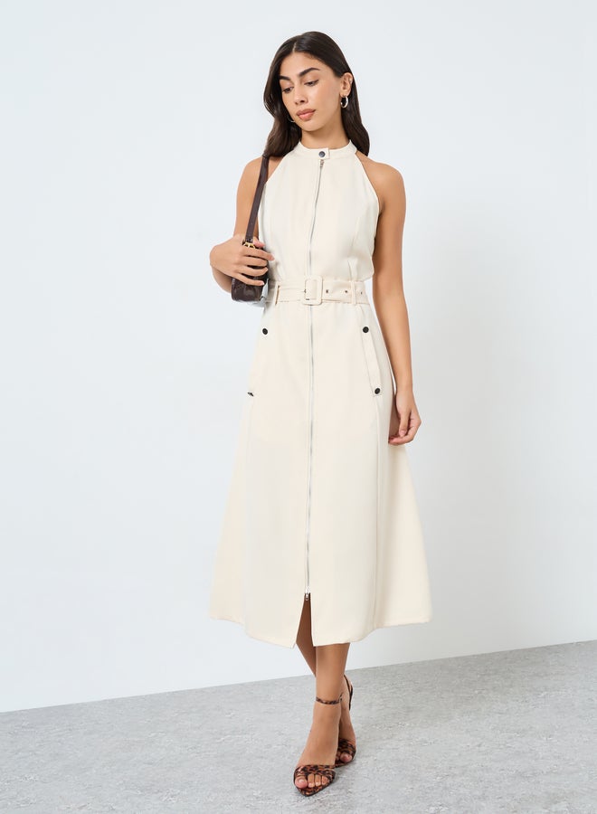 ستايلي فستان ميدي بدون أكمام - Image 3